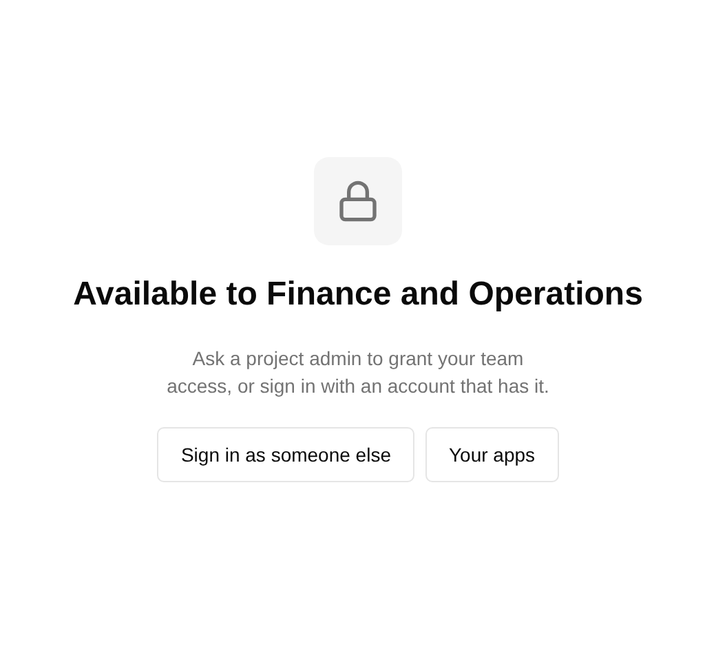 An account without access being denied